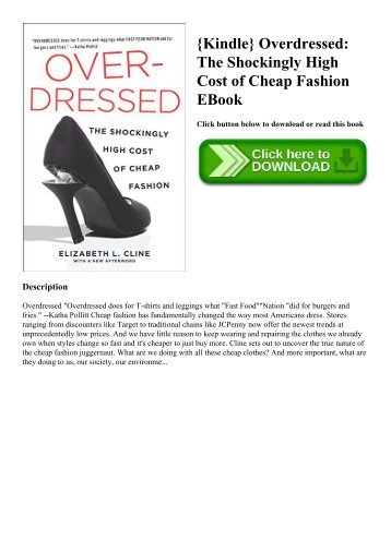 Overdressed The Shockingly High Cost Of Cheap Fashion Pdf